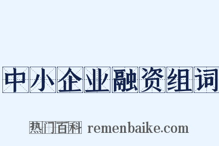 中小企业融资组词是什么意思的图片